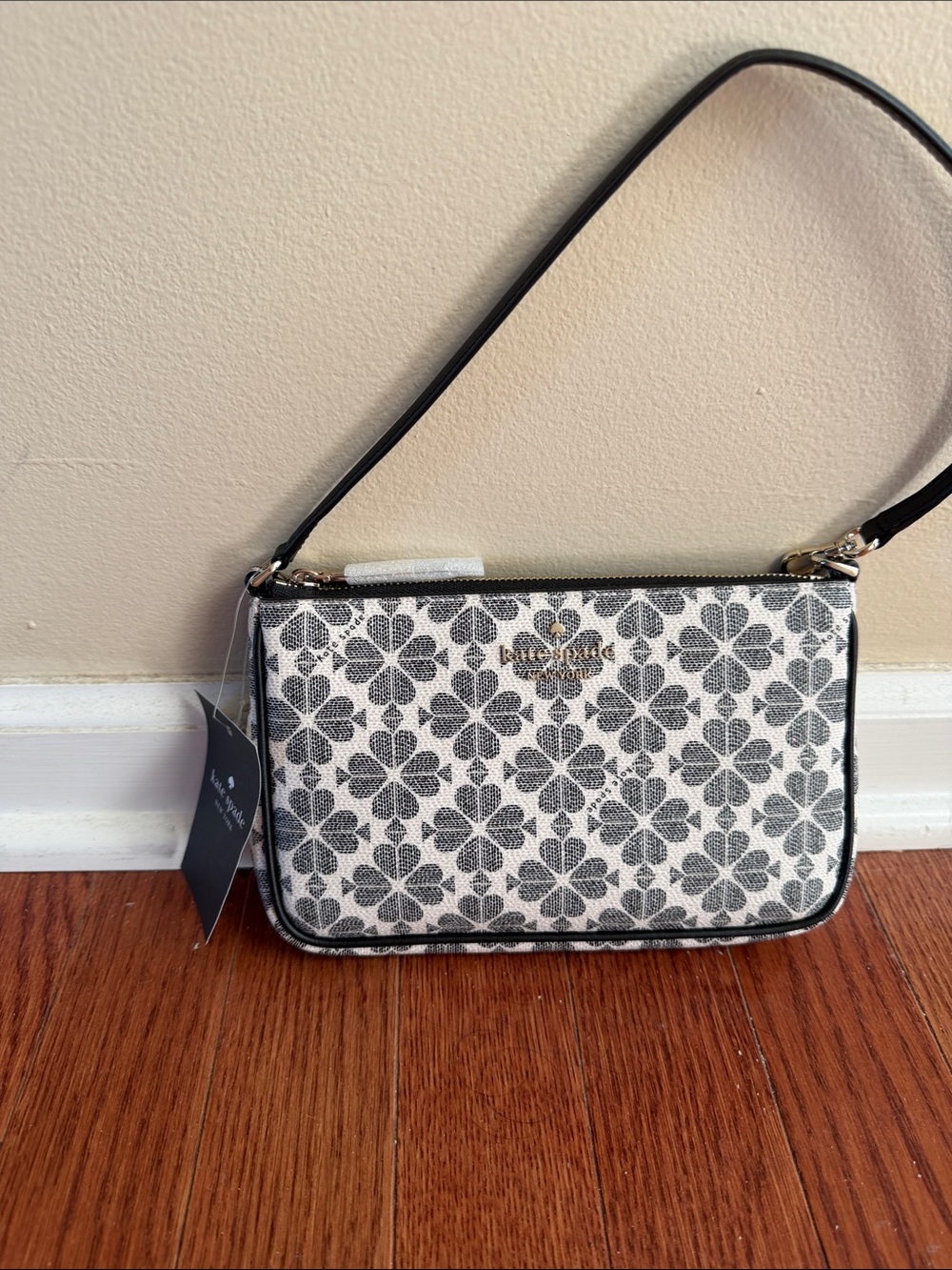 kate spade Black & White Floral Mini Crossbody Bag